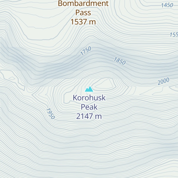 Map of Korohusk Peak
