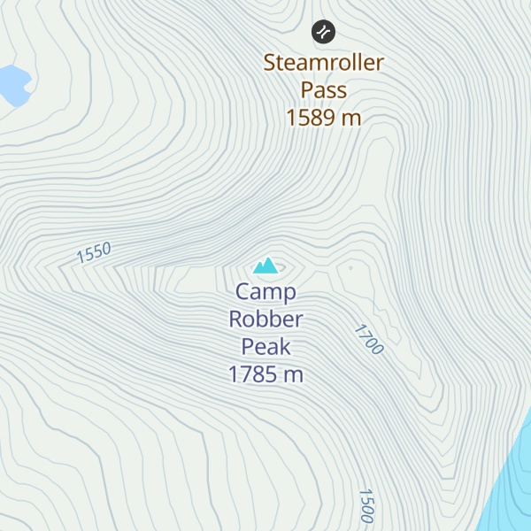 Map of Camp Robber Peak