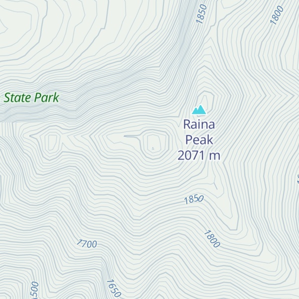 Map of South Raina Peak