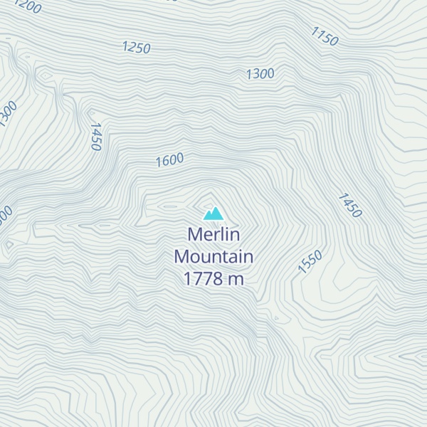 Map of Merlin Mountain