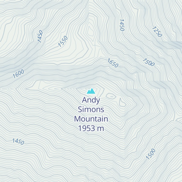 Map of Andy Simons Mountain