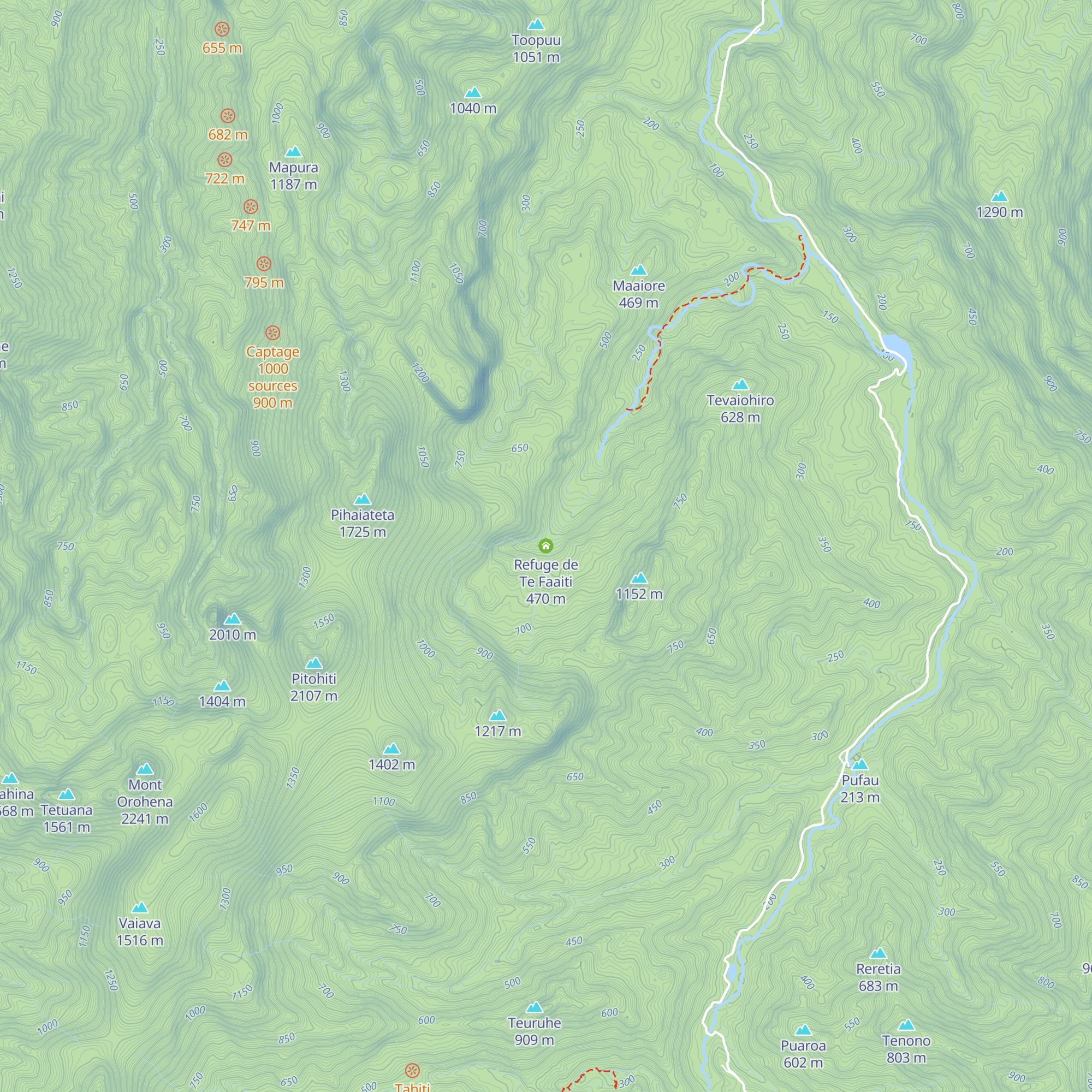 Refuge de Te Faaiti map