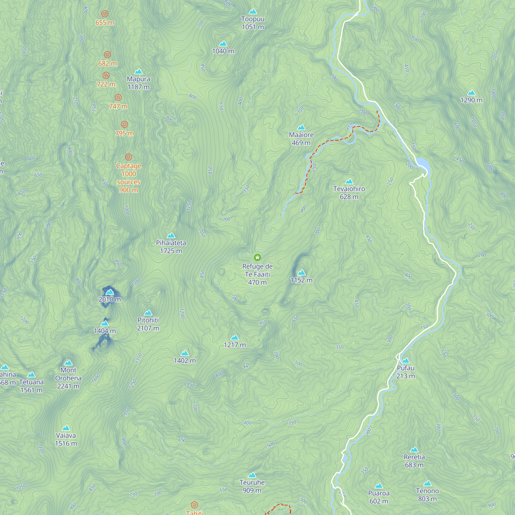 Refuge de Te Faaiti map