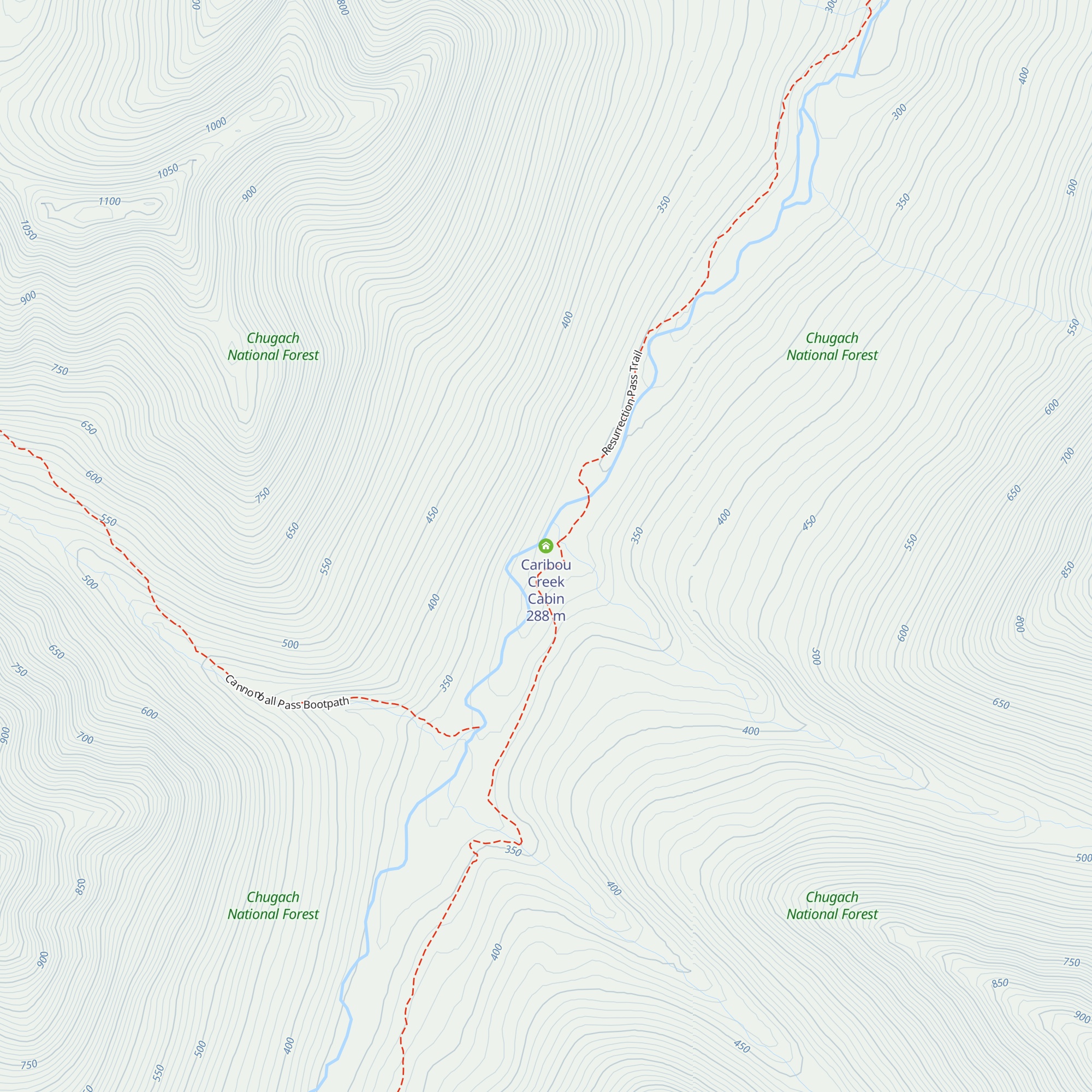 Caribou Creek Cabin map
