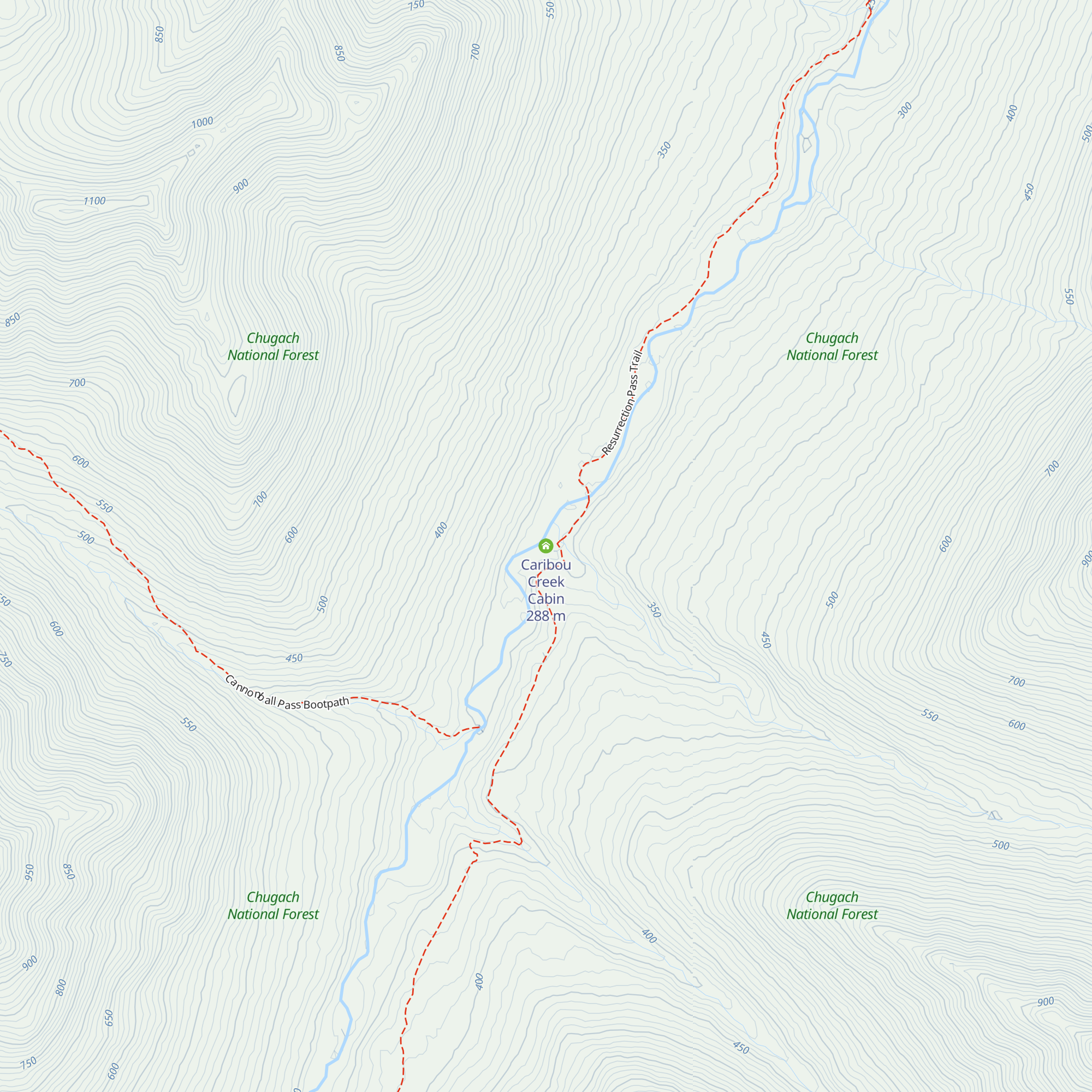 Caribou Creek Cabin map