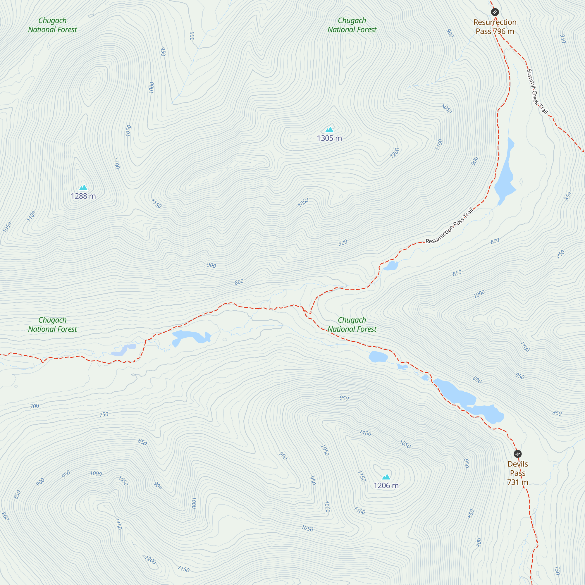 Devil's Pass Cabin map