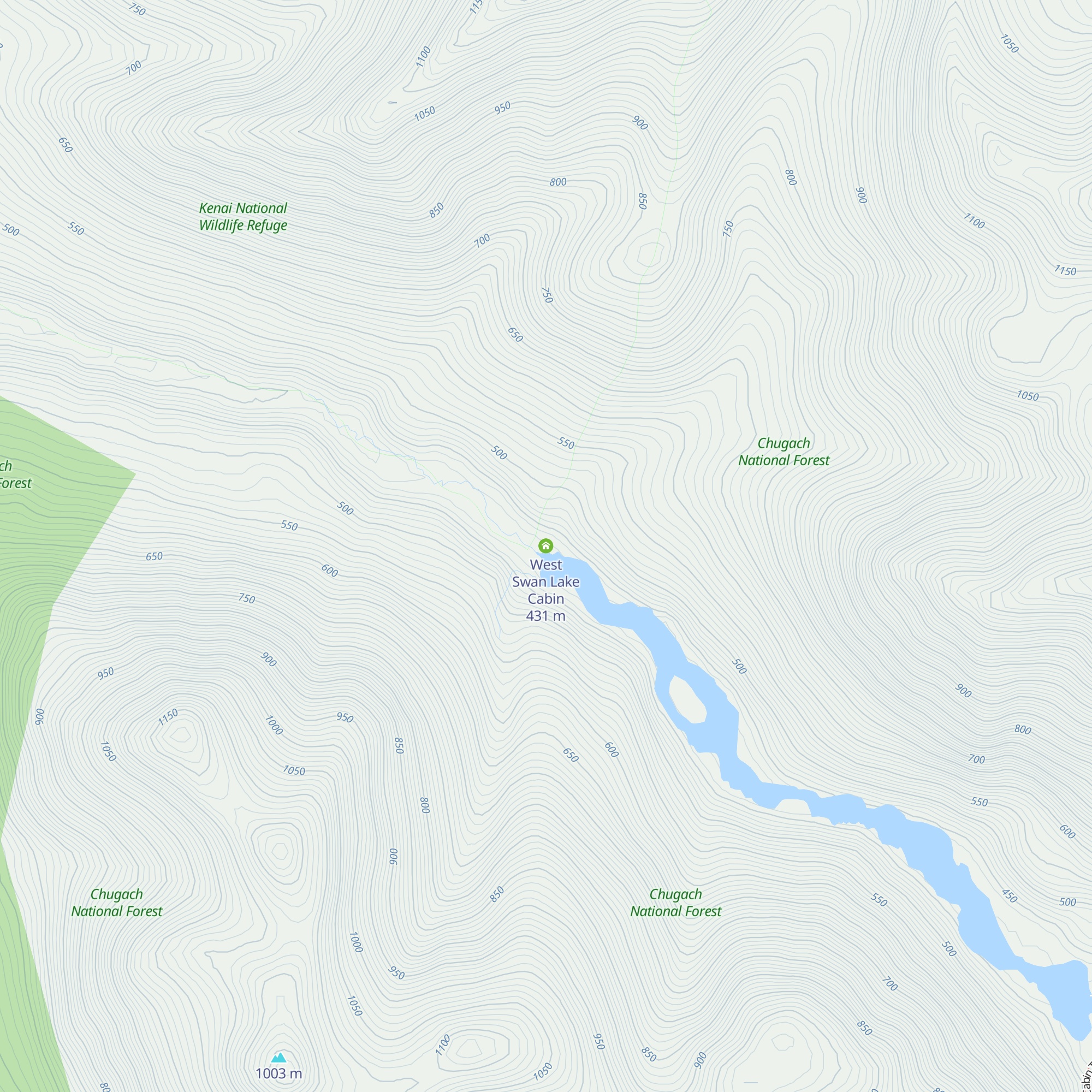 West Swan Lake Cabin map