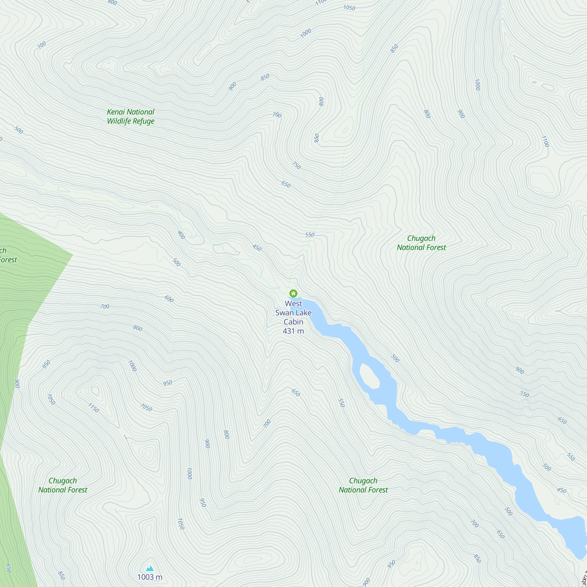 West Swan Lake Cabin map