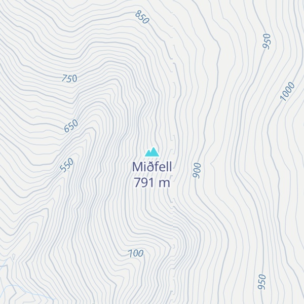 Map of Miðfell
