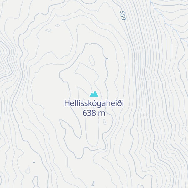 Map of Hellisskógaheiði