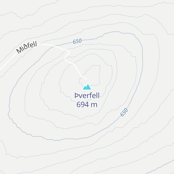 Map of Þverfell