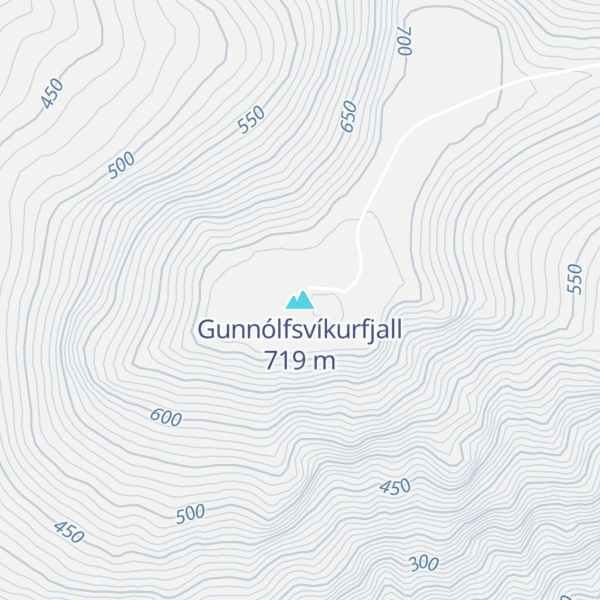 Map of Gunnólfsvíkurfjall