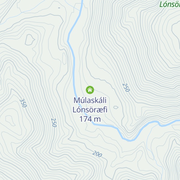 Map of Múlaskáli Lónsöræfi