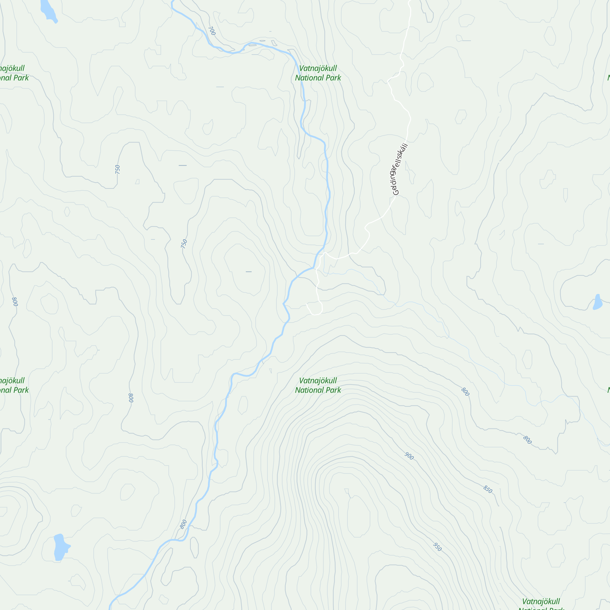 Geldingafell map