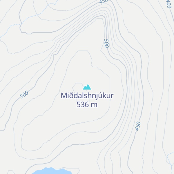 Map of Miðdalshnjúkur
