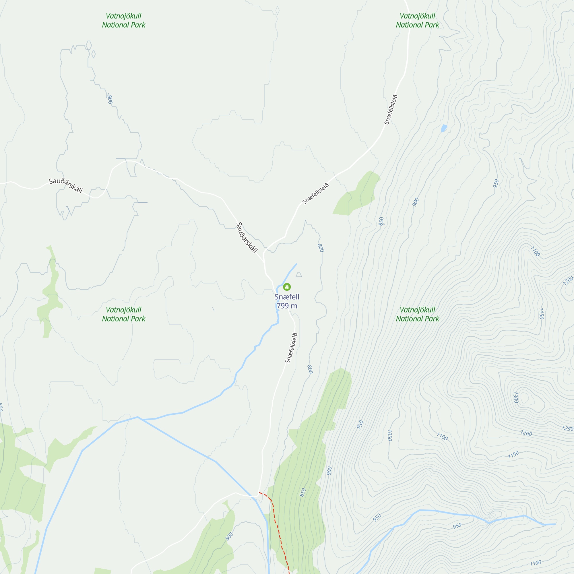 Snæfell map