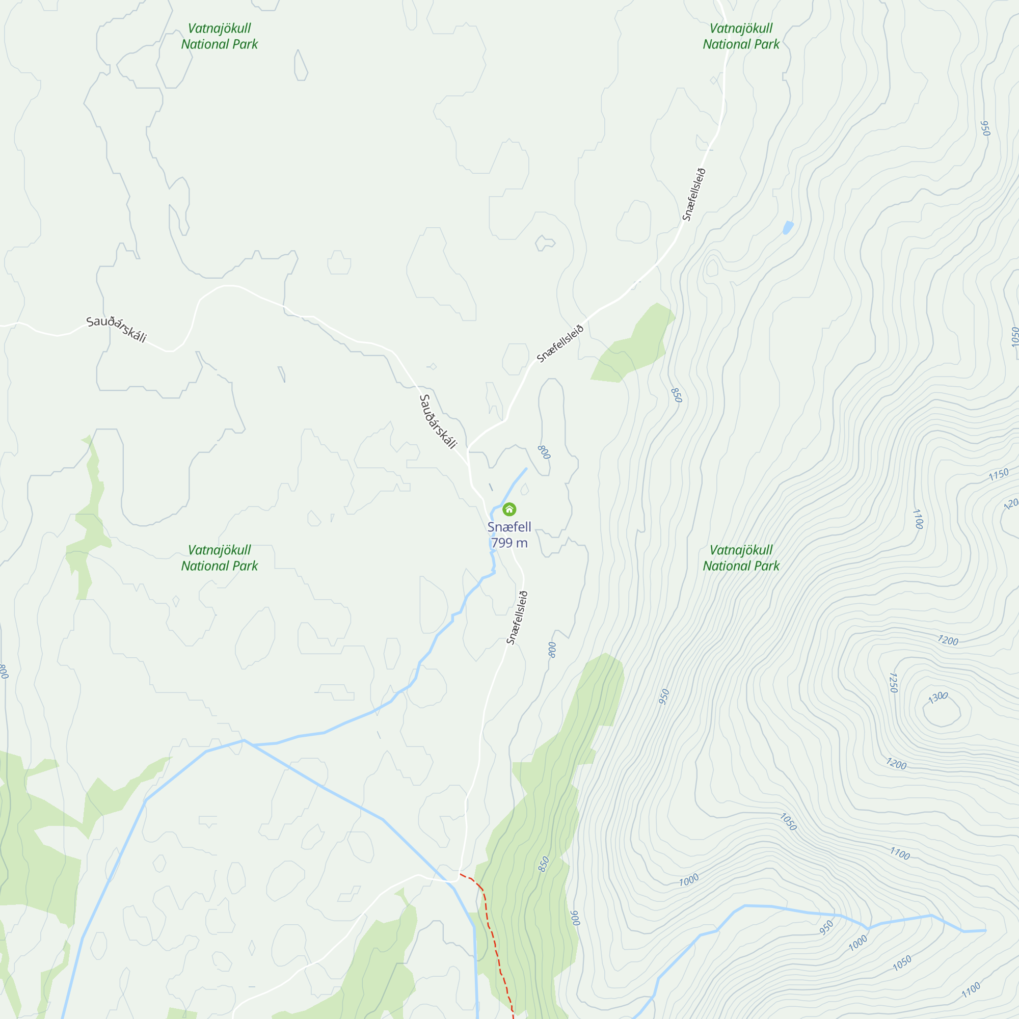Snæfell map