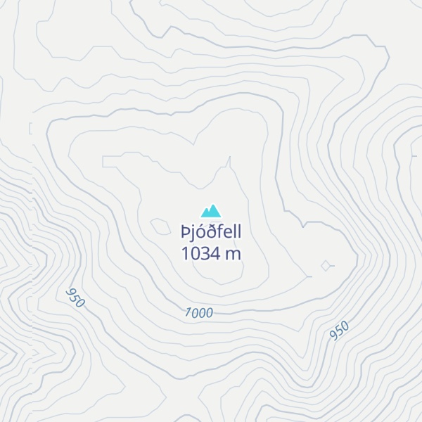 Map of Þjóðfell