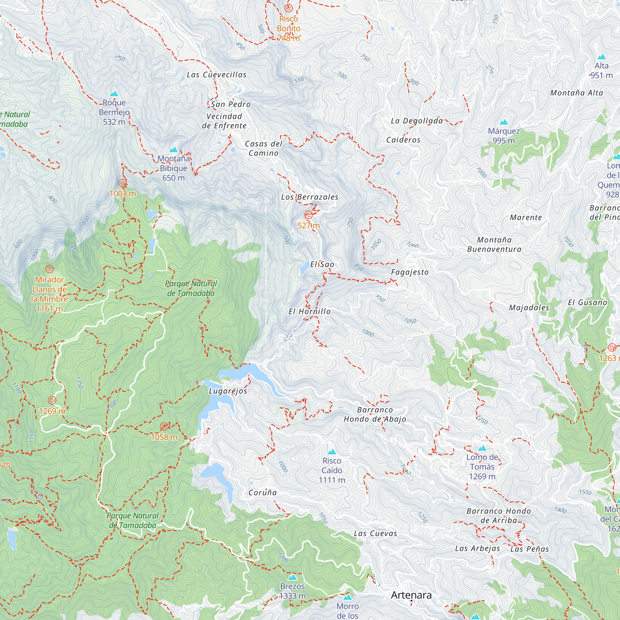 Refugio El Hornillo map