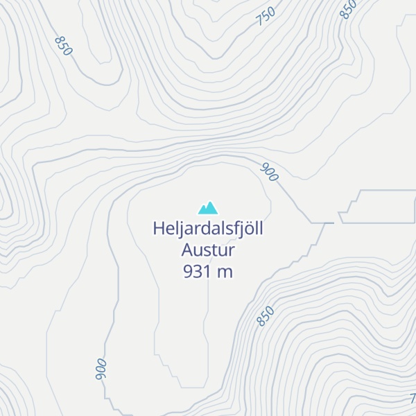 Map of Heljardalsfjöll Austur