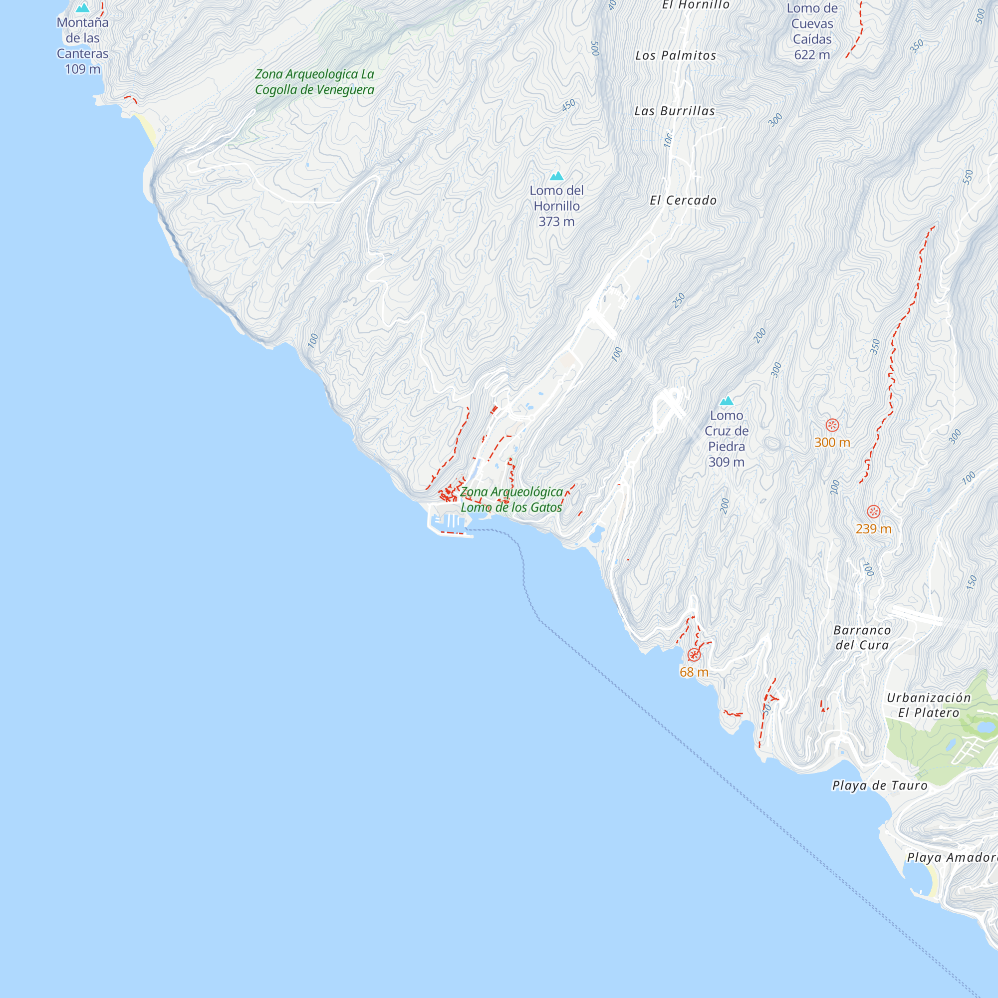 Zona Arqueológica Cañada de Los Gatos map