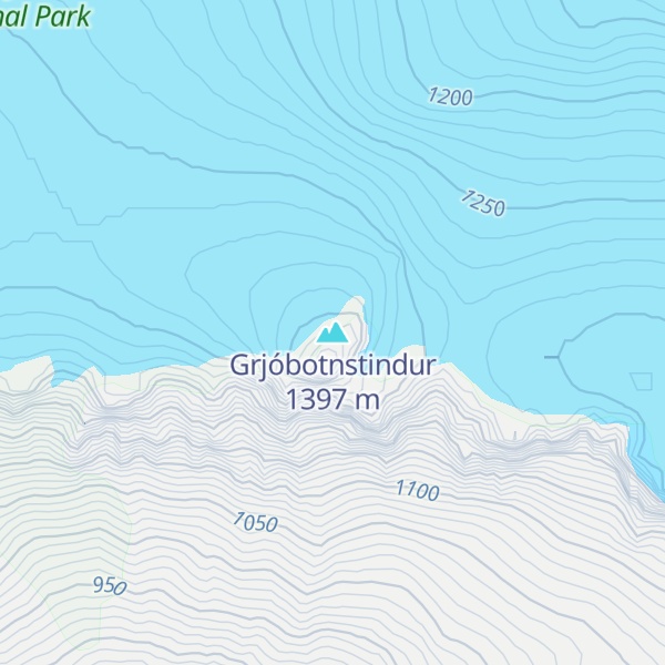 Map of Grjóbotnstindur