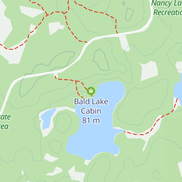 Map of Bald Lake Cabin
