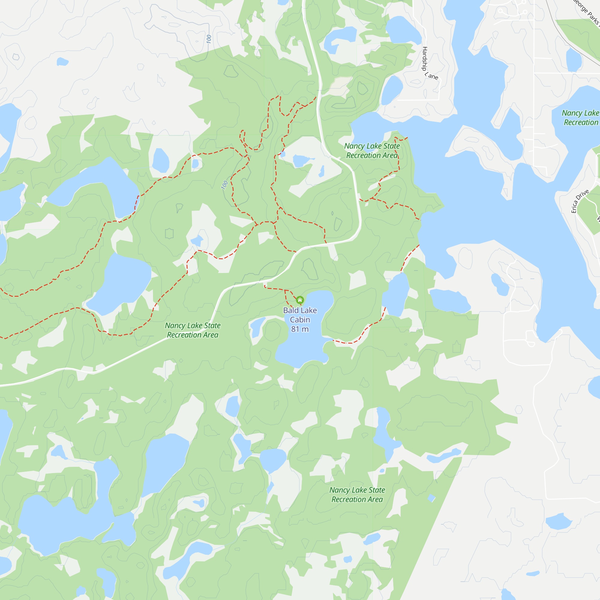 Bald Lake Cabin map