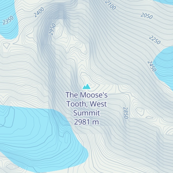 Map of The Moose's Tooth, West Summit