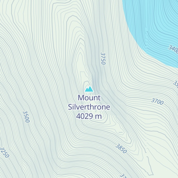 Map of Mount Silverthrone