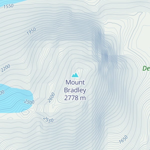 Map of Mount Bradley