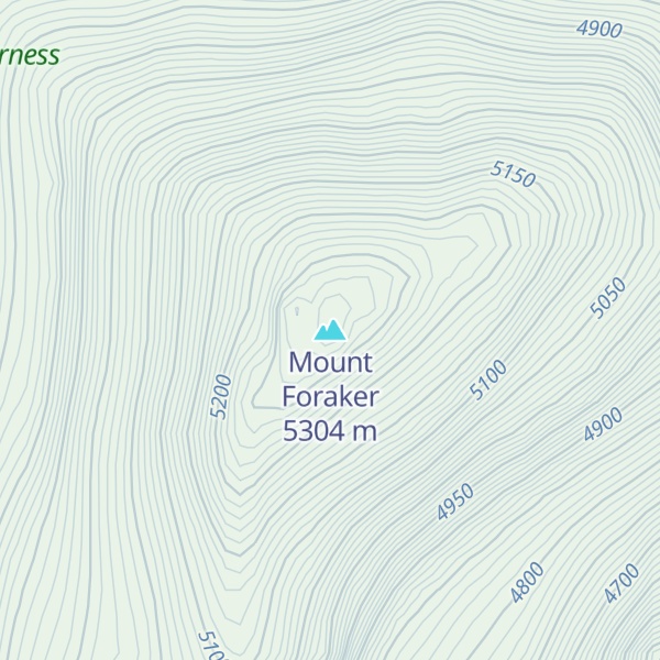 Map of Mount Foraker