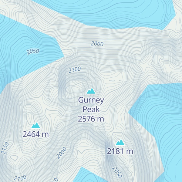 Map of Gurney Peak
