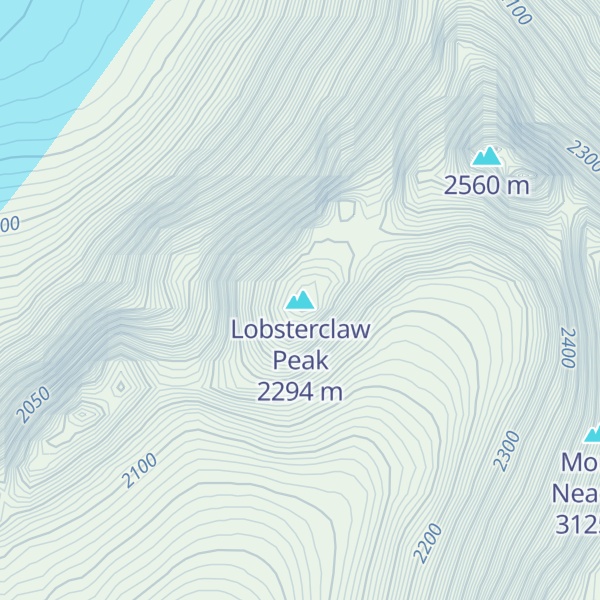 Map of Lobsterclaw Peak