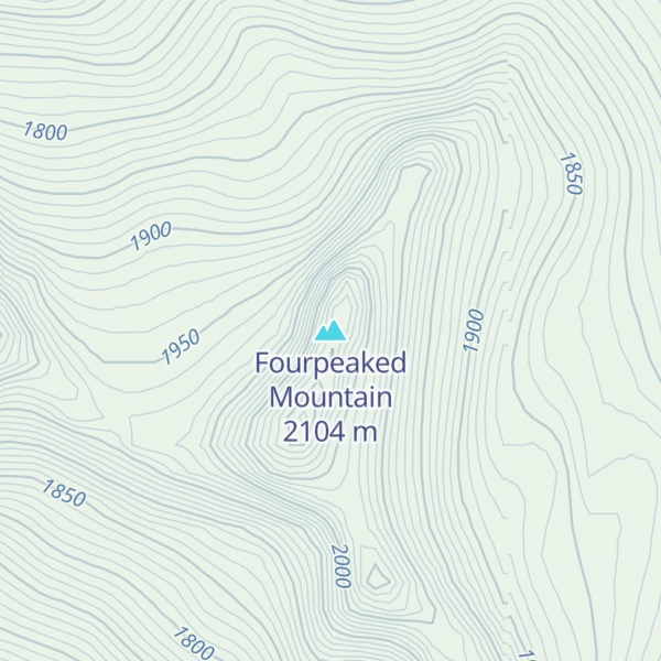 Map of Fourpeaked Mountain