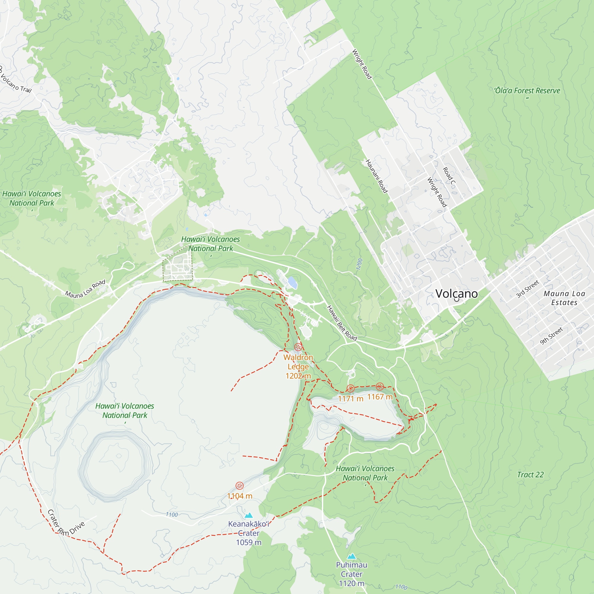 Kilauea Visitor Center map