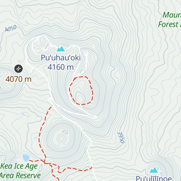 Map of Mauna Kea