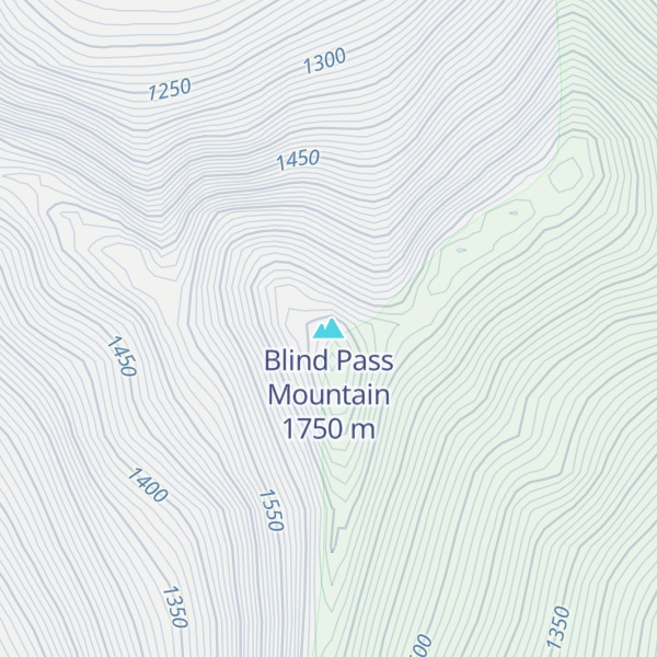 Map of Blind Pass Mountain