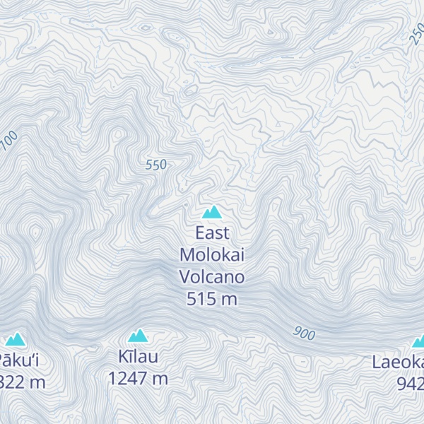 Map of East Molokai Volcano