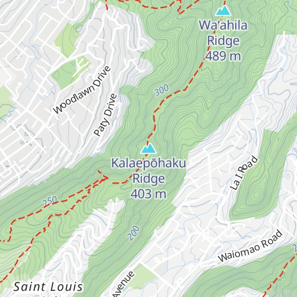 Map of Kalaepōhaku Ridge
