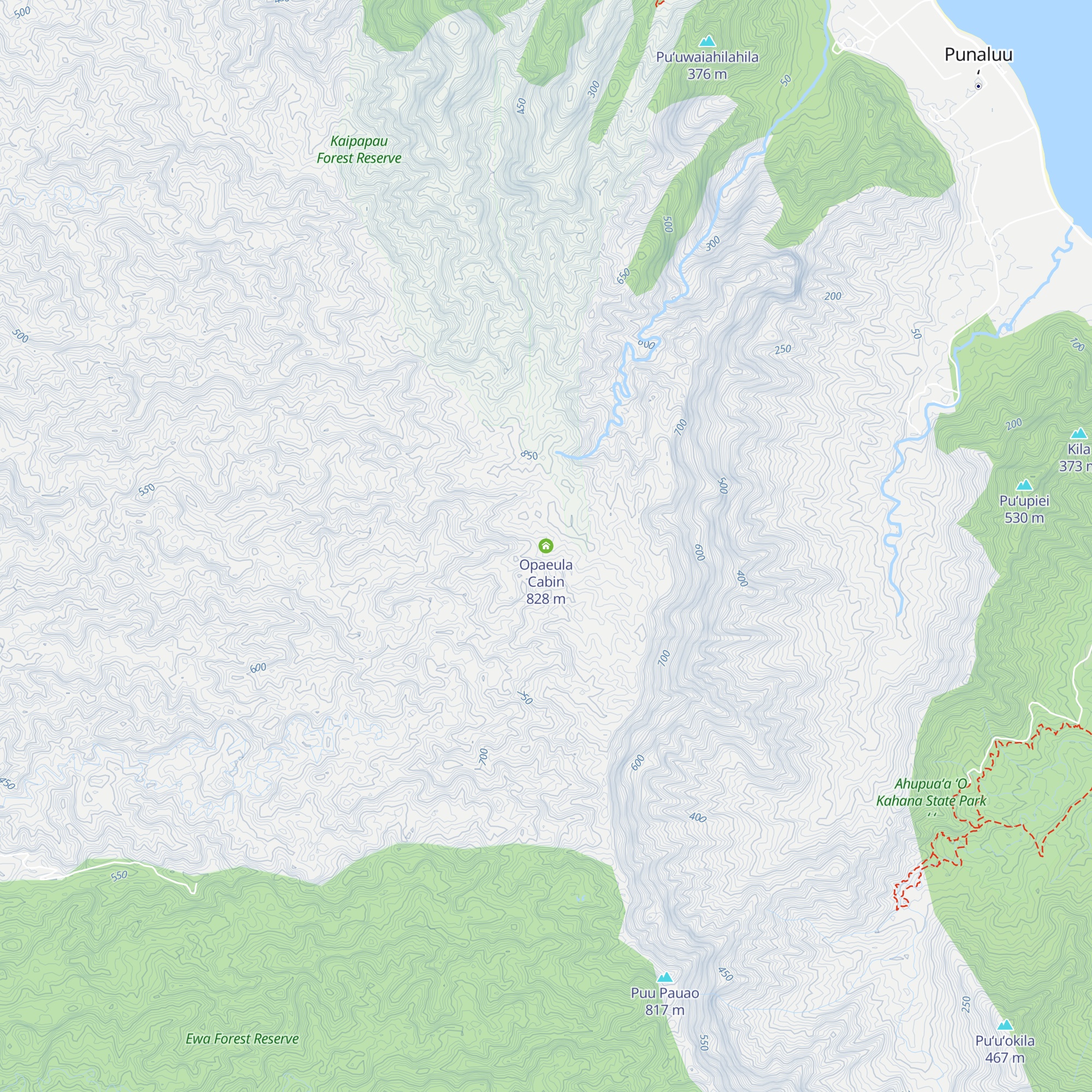 Opaeula Cabin map