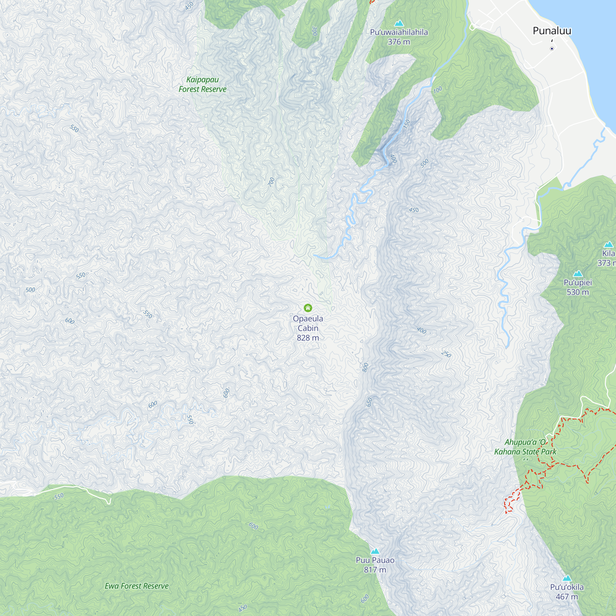 Opaeula Cabin map