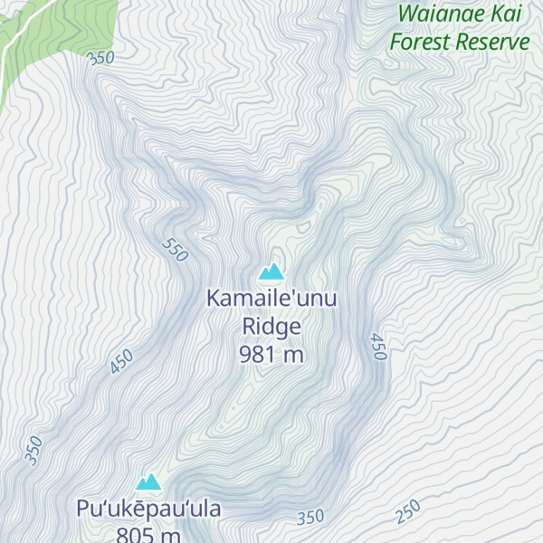Map of Kamaile'unu Ridge