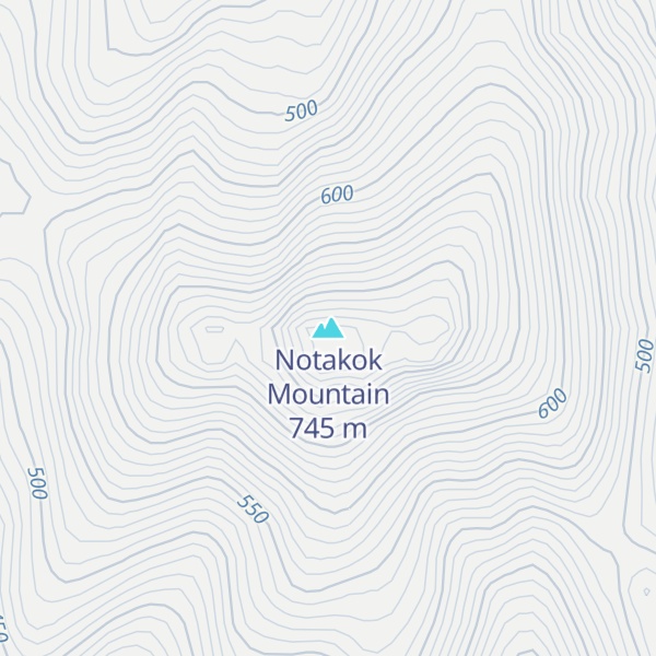 Map of Notakok Mountain