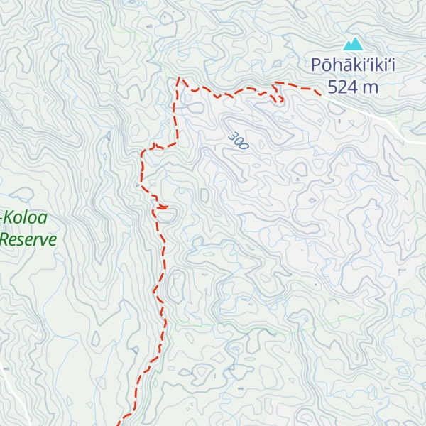 Map of Kamoʻohoʻopulu Ridge