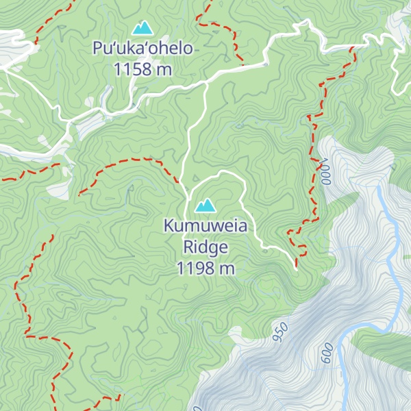 Map of Kumuweia Ridge
