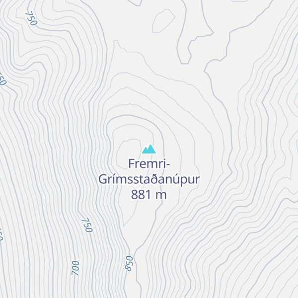 Map of Fremri-Grímsstaðanúpur