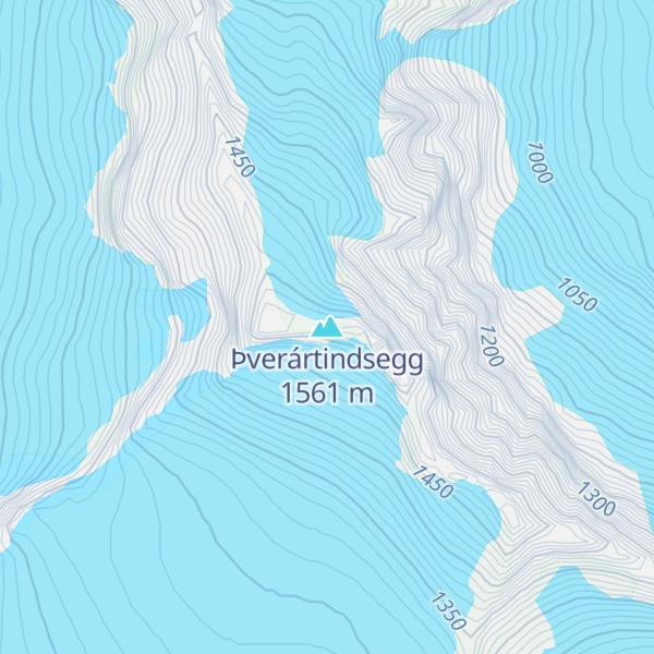 Map of Þverártindsegg
