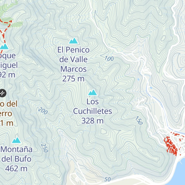 Map of Los Cuchilletes