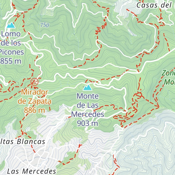 Map of Monte de Las Mercedes